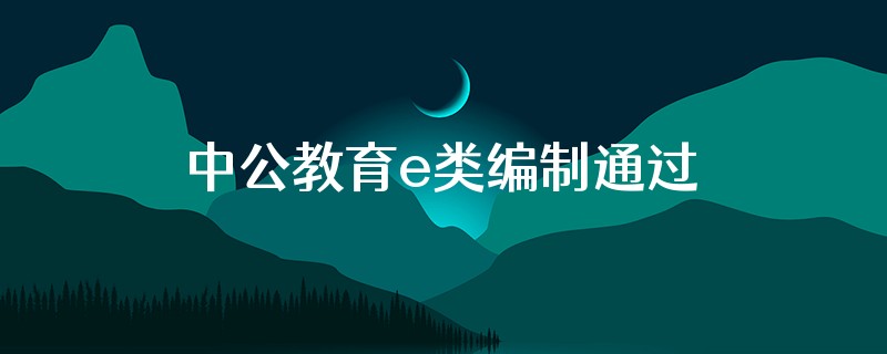 中公教育e类编制通过率高吗