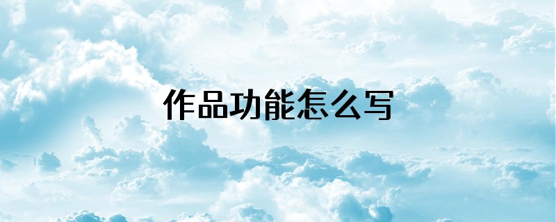 作品功能怎么写
