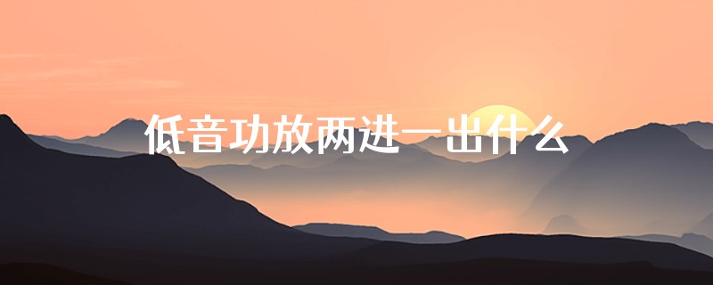 低音功放两进一出什么意思