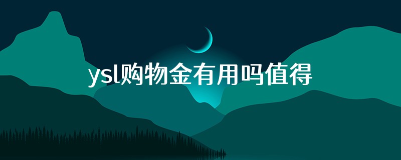 ysl购物金有用吗值得买吗