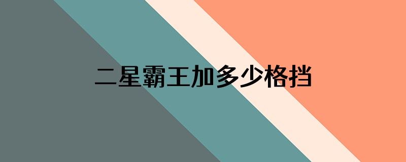 二星霸王加多少格挡