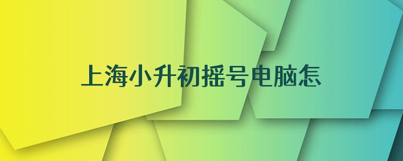 上海小升初摇号电脑怎么操作
