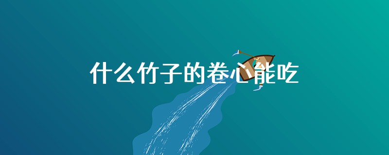 什么竹子的卷心能吃