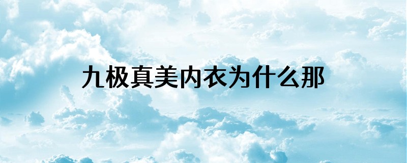 九极真美内衣为什么那么贵