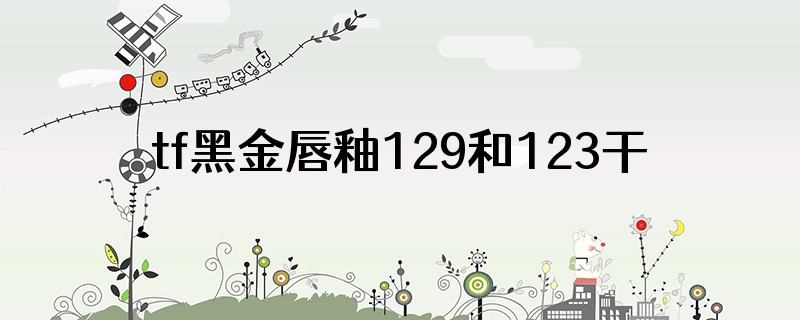 tf黑金唇釉129和123干不干