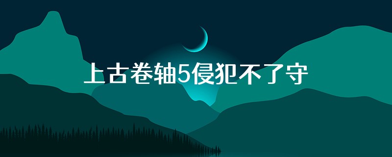 上古卷轴5侵犯不了守卫