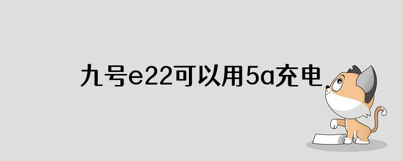 九号e22可以用5a充电